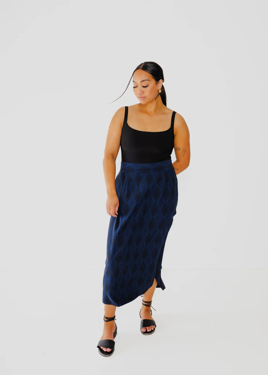 Purapura Whetu Skirt - Navy