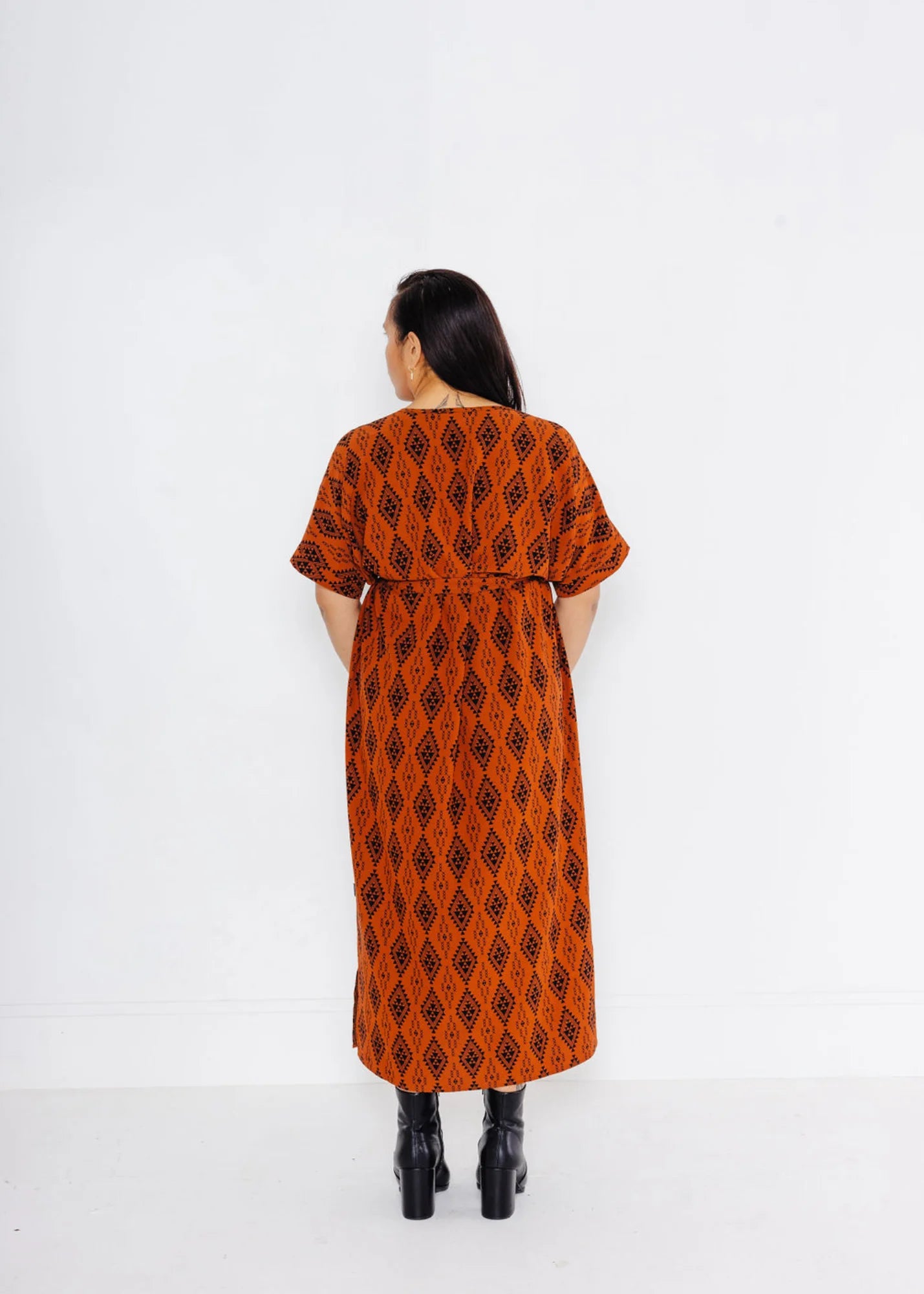 Purapura Whetū Dress - Rust