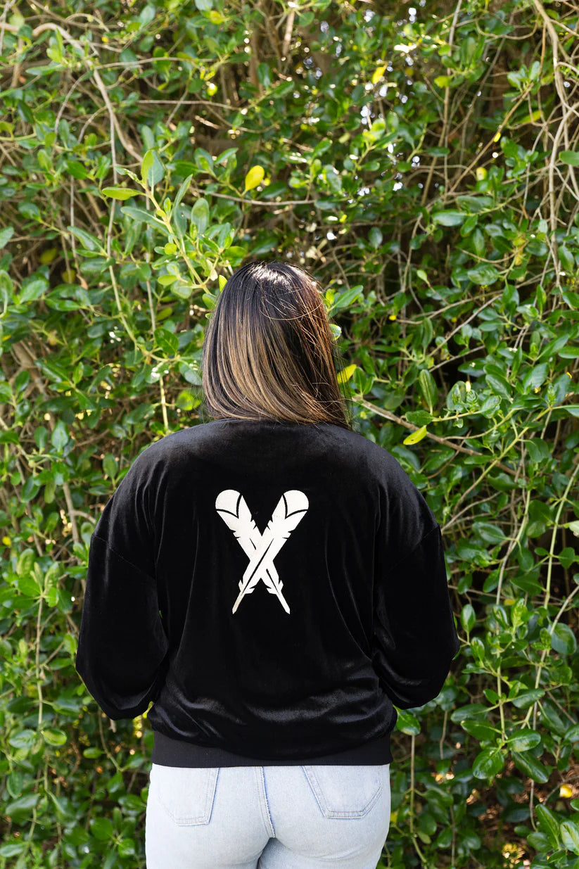 Kaitiaki Bomber Jacket - Black Velvet
