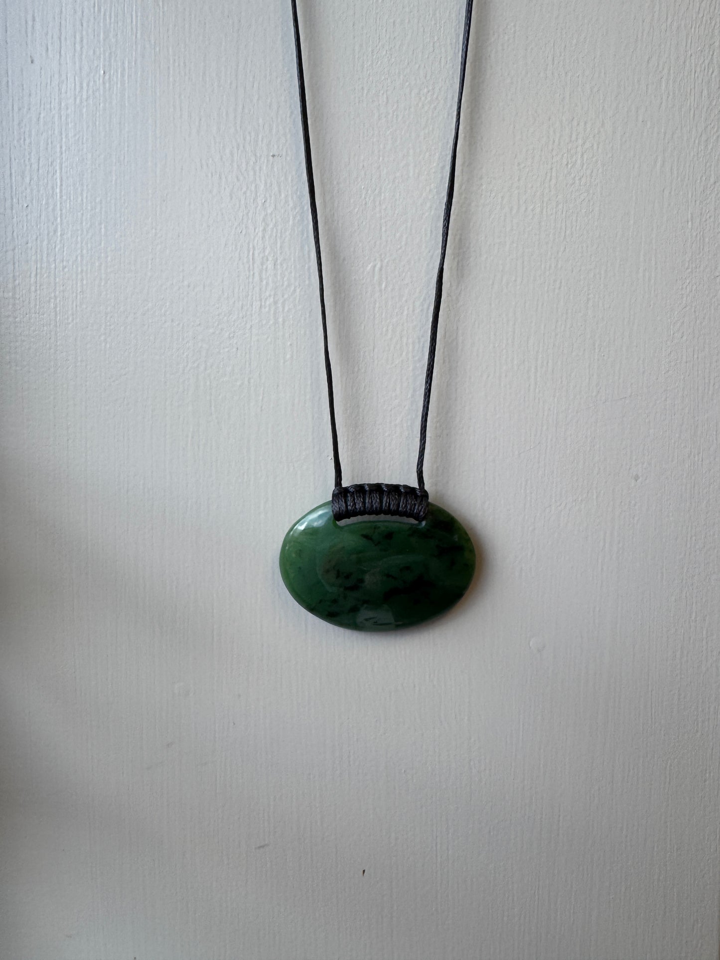 Bound Oval Polished Greenstone 48mm