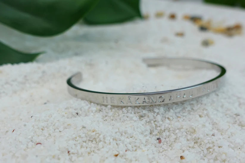 Cuff Bracelet - He Kākano Ahau Silver