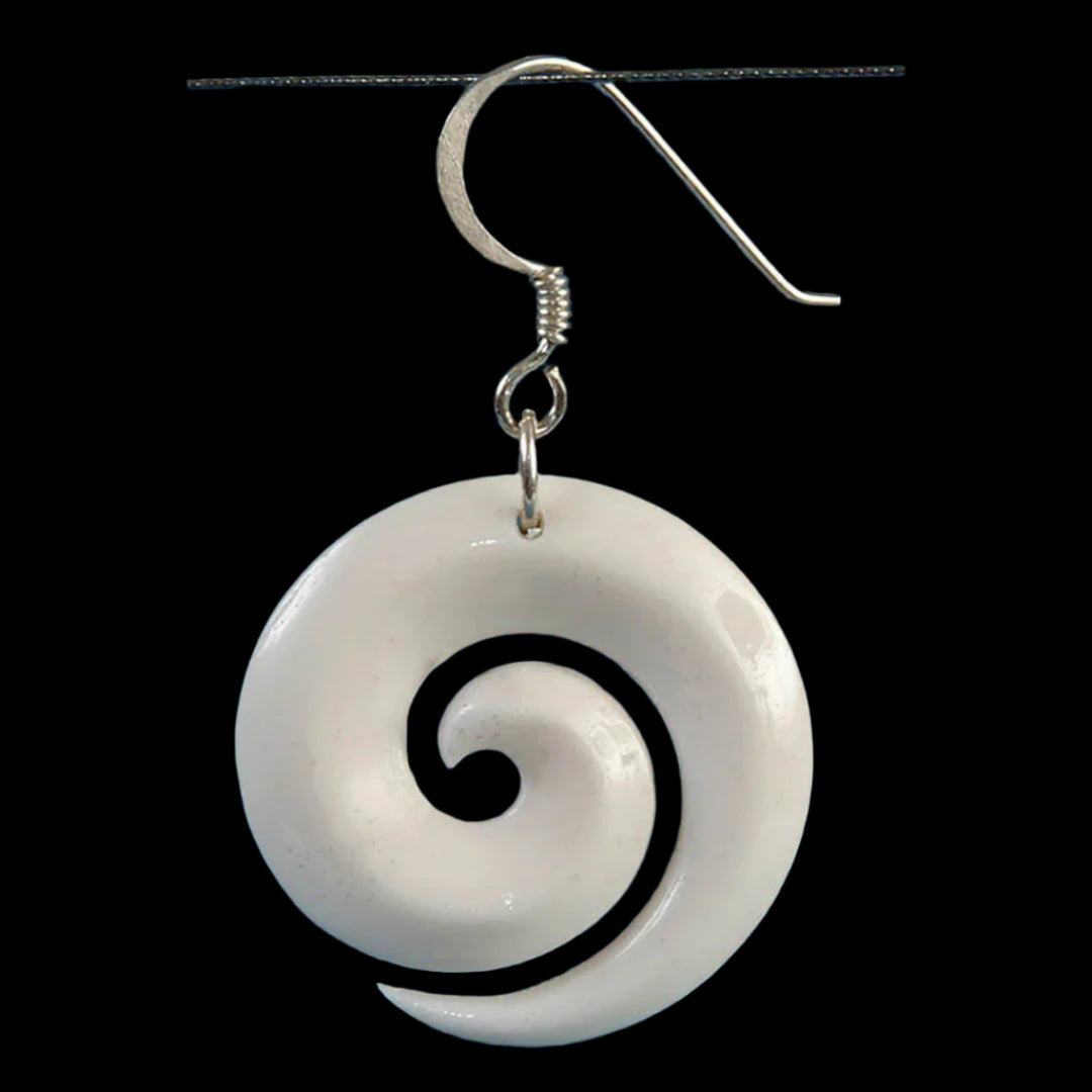 Bone Earrings - Koru