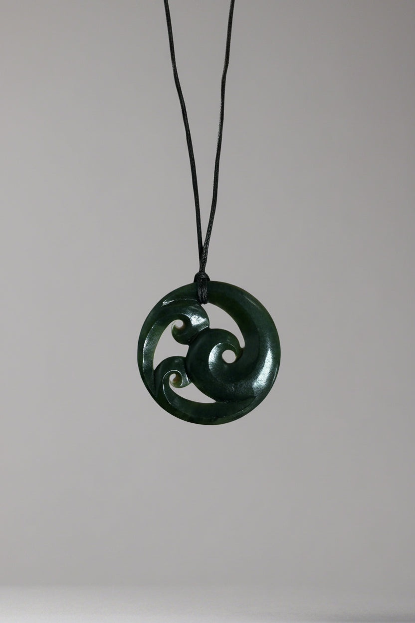 Jade Triple Koru pendant