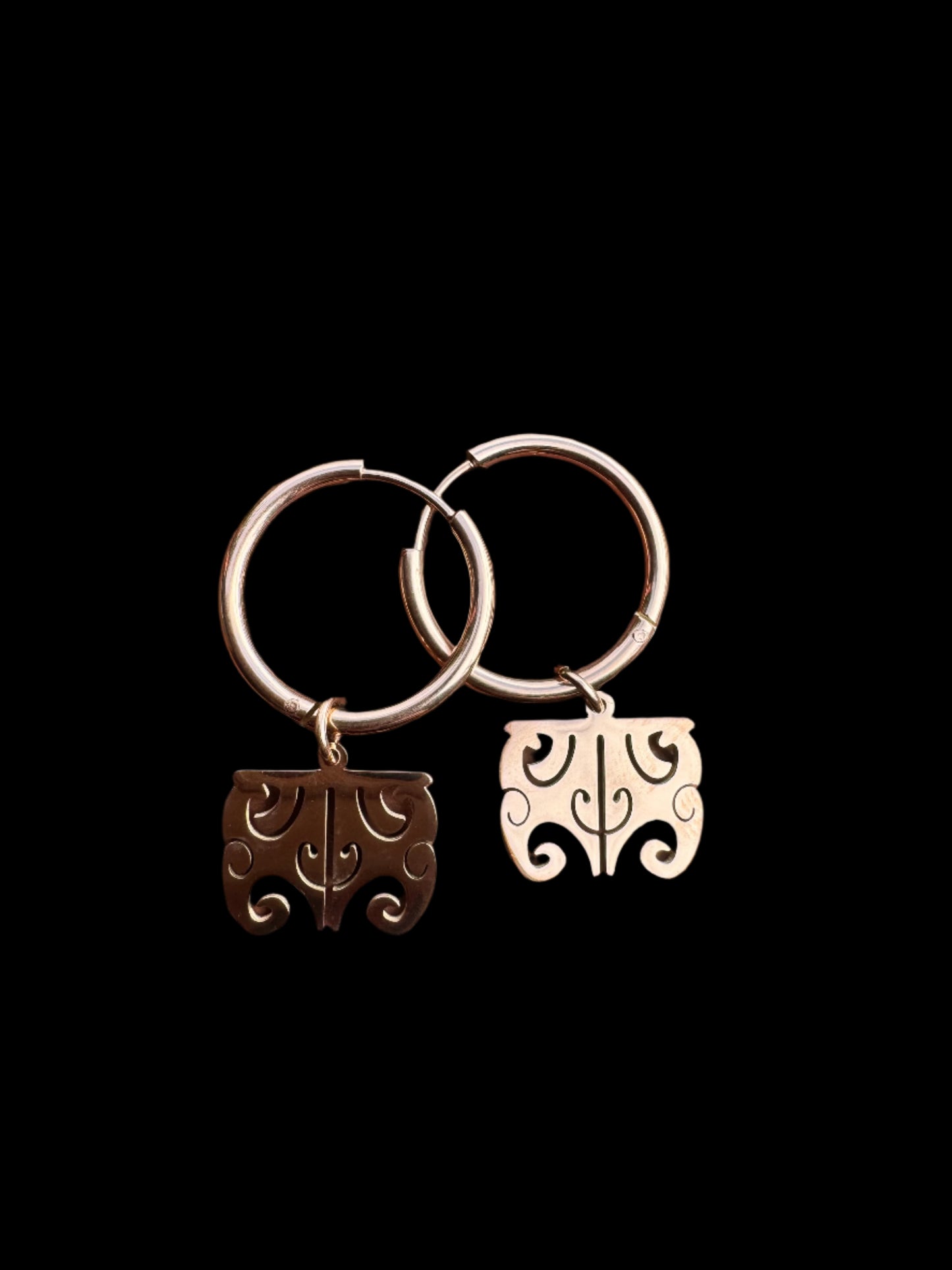 Moko Kauae Hoops - Rose Gold