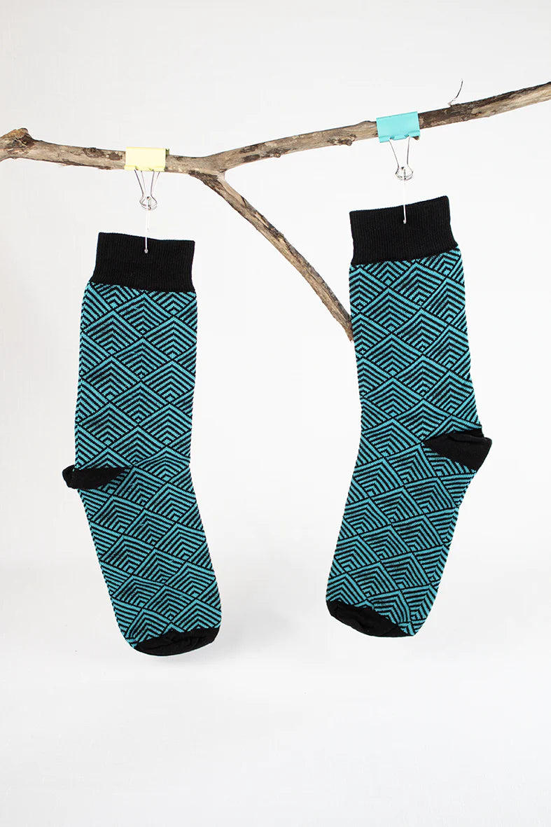 Unisex Socks Kaokao design Sea blue/black