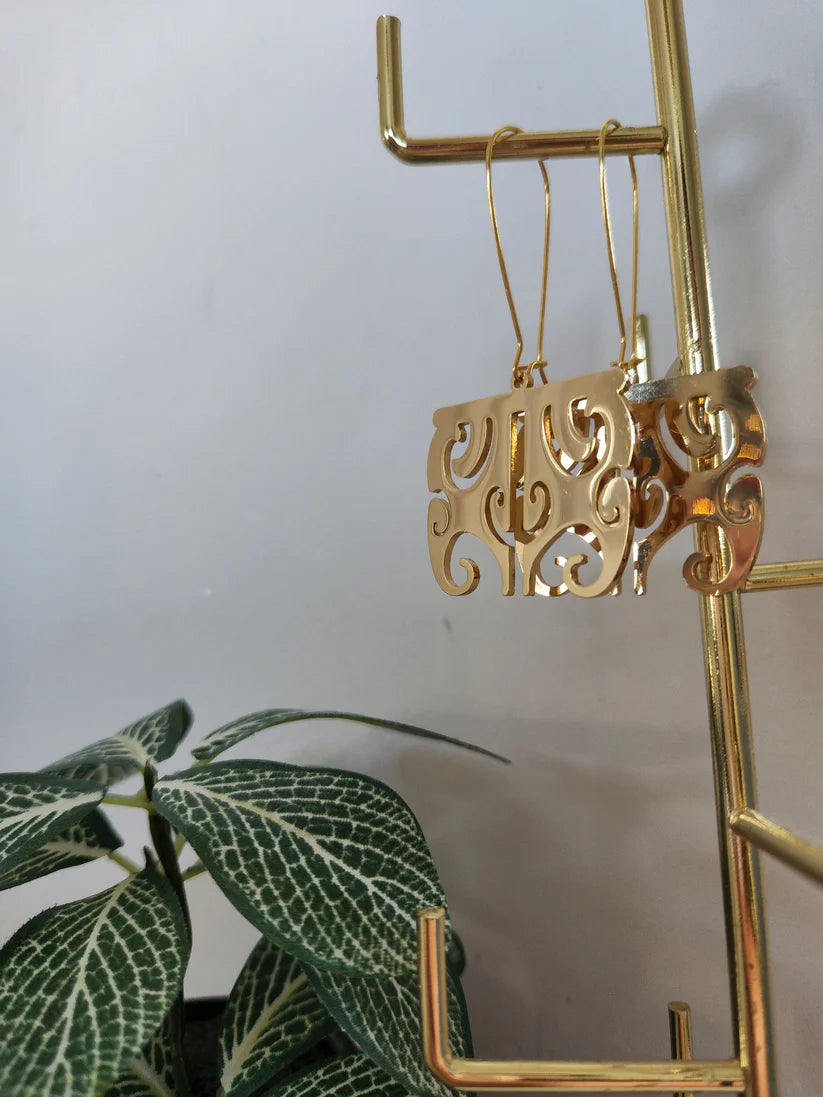 Moko Kauae Earrings XL - Gold