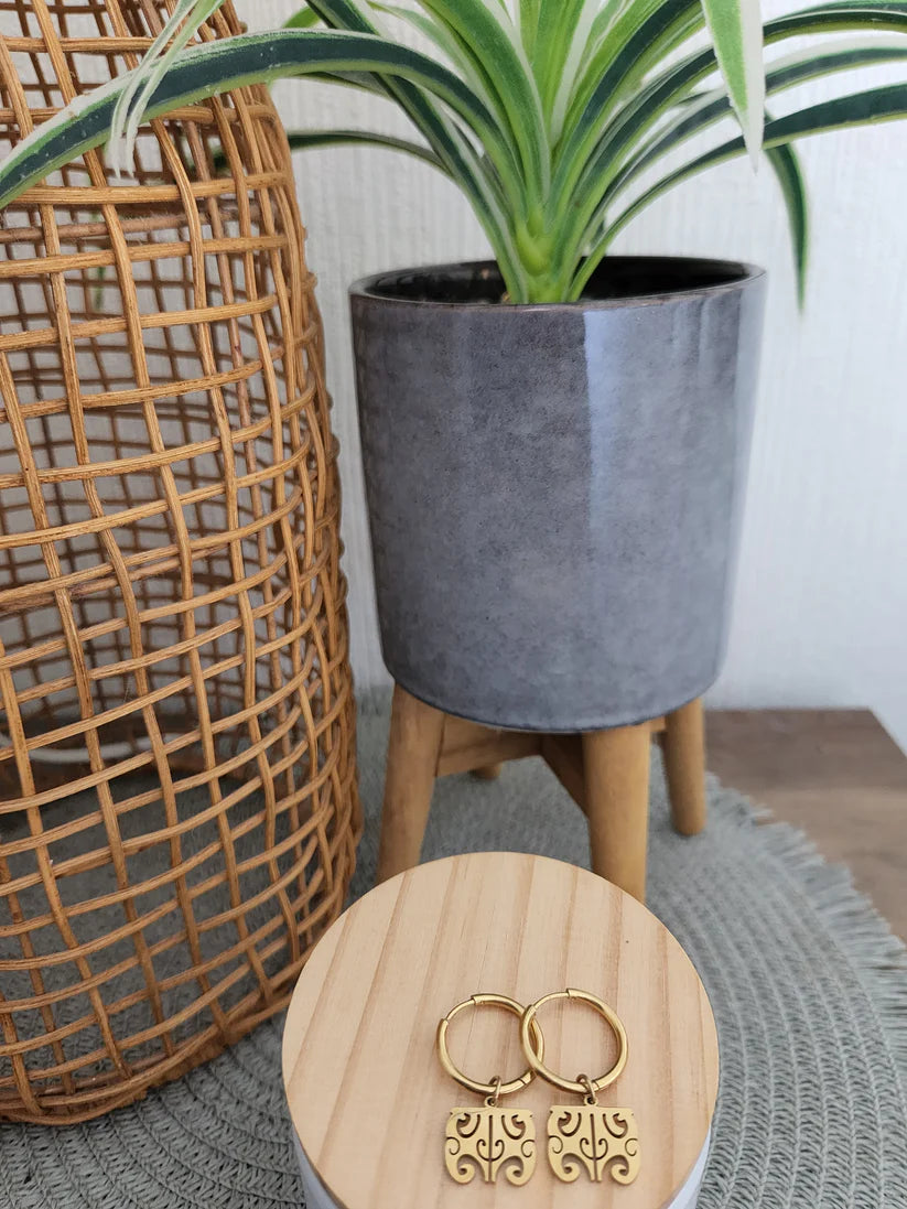 Moko Kauae Hoops - Gold