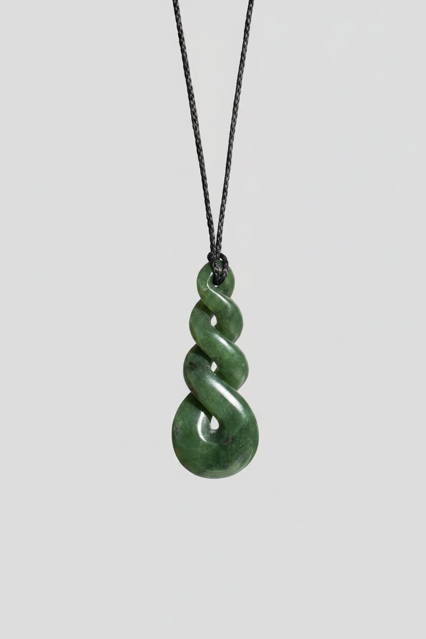 Tripple Twist Jade Pendant - 75mm