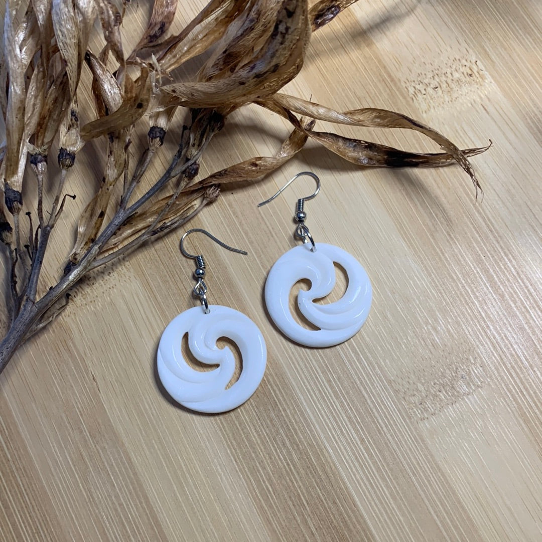 Bone Earrings - Closed Koru