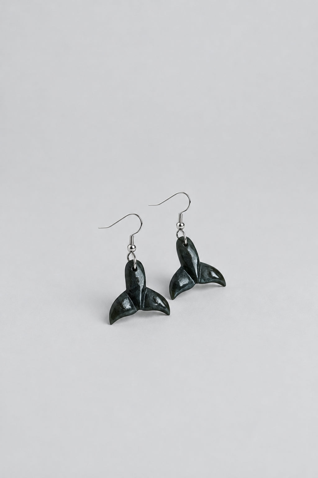 Pounamu Whale Tail Earrings