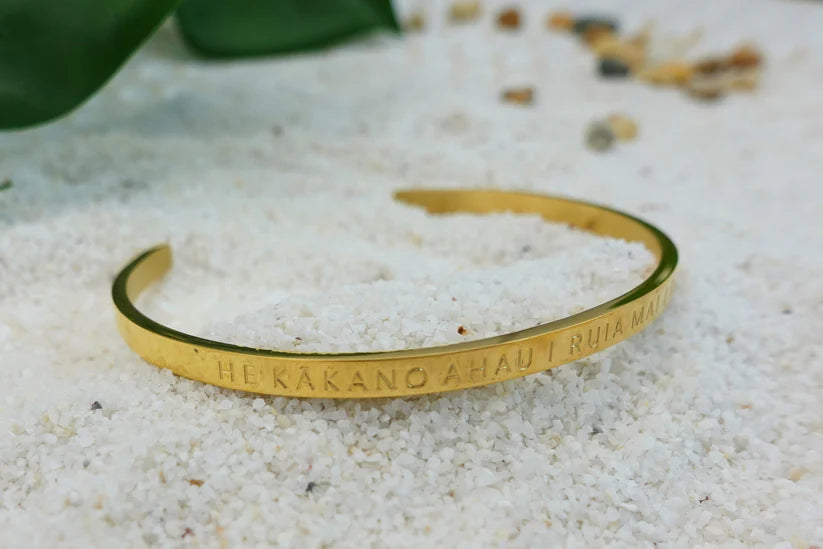 Cuff Bracelet - He Kākano Ahau Gold