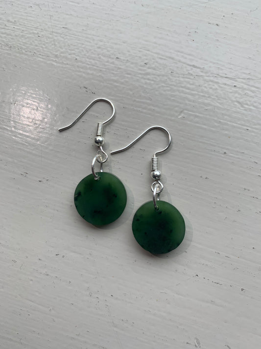 Jade circle earrings - 15mm