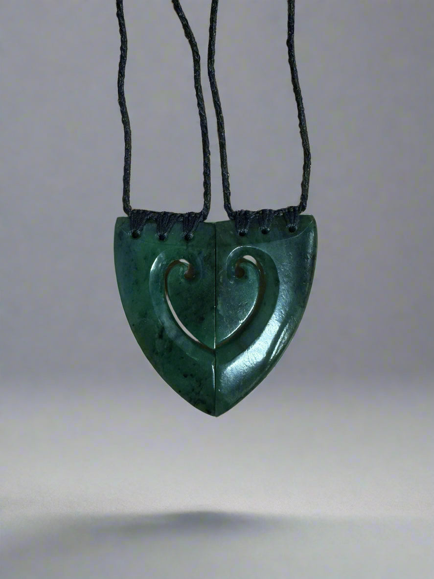 Two Koru Heart Pendants