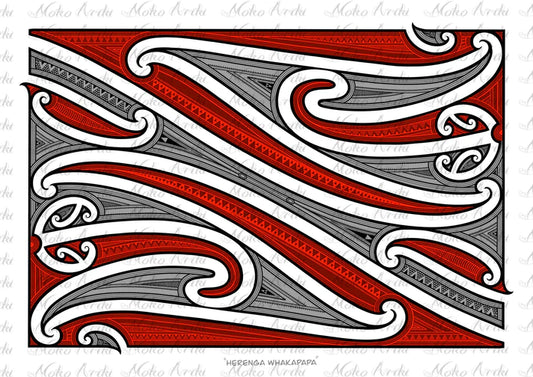 Herenga Whakapapa - A3 Print, Whero
