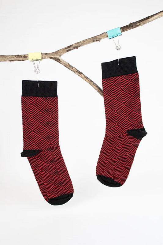 Unisex Socks Kaokao design Red/Black