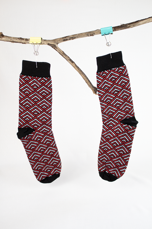 Unisex Socks Kaokao design Red/white/black