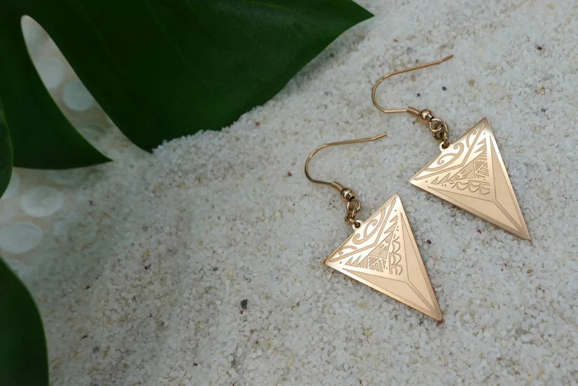 Matau Earrings - Rose Gold