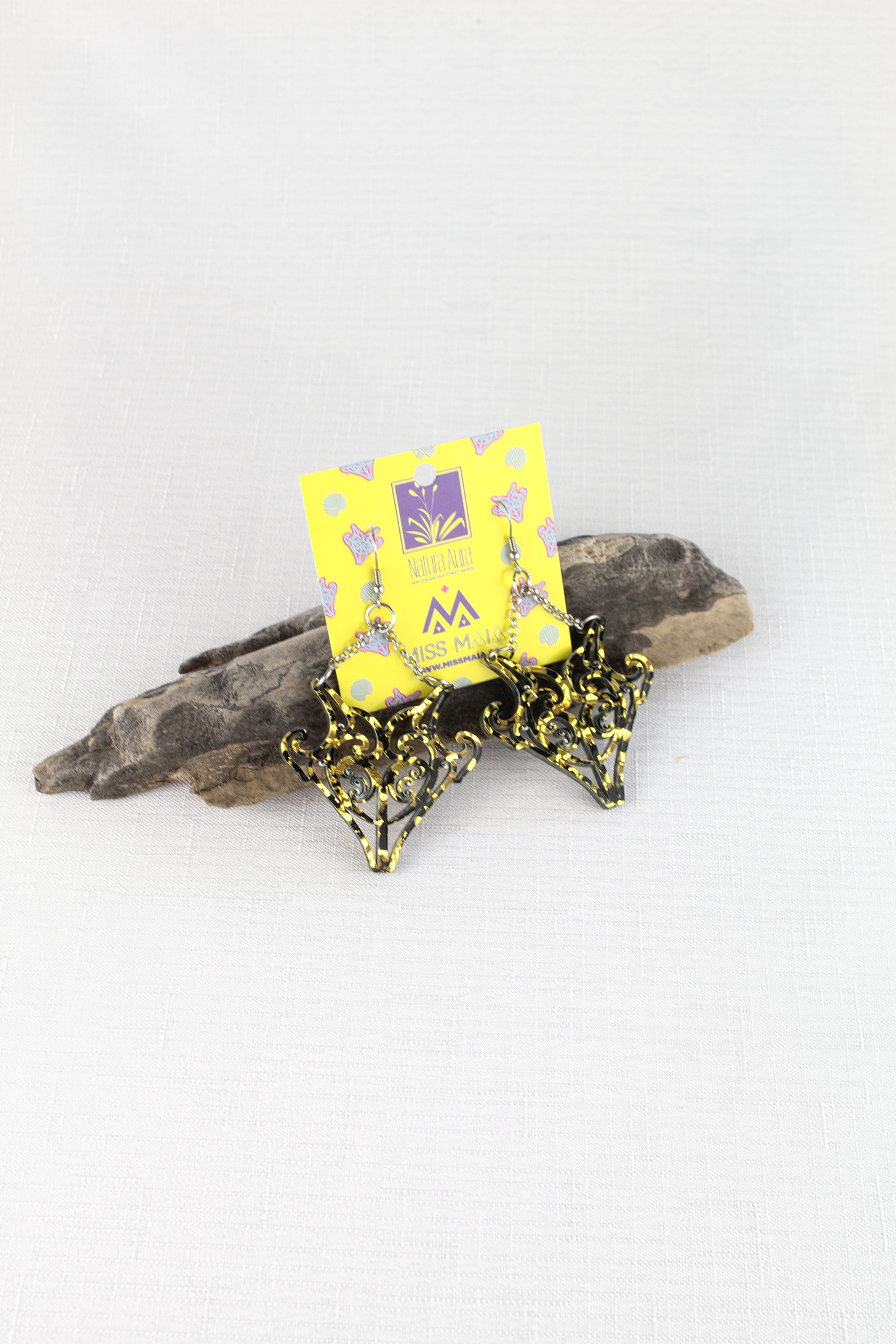 Earrings - Tipu Gold Black