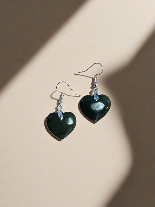 Jade Heart Earrings