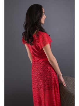 Red koru lace dress